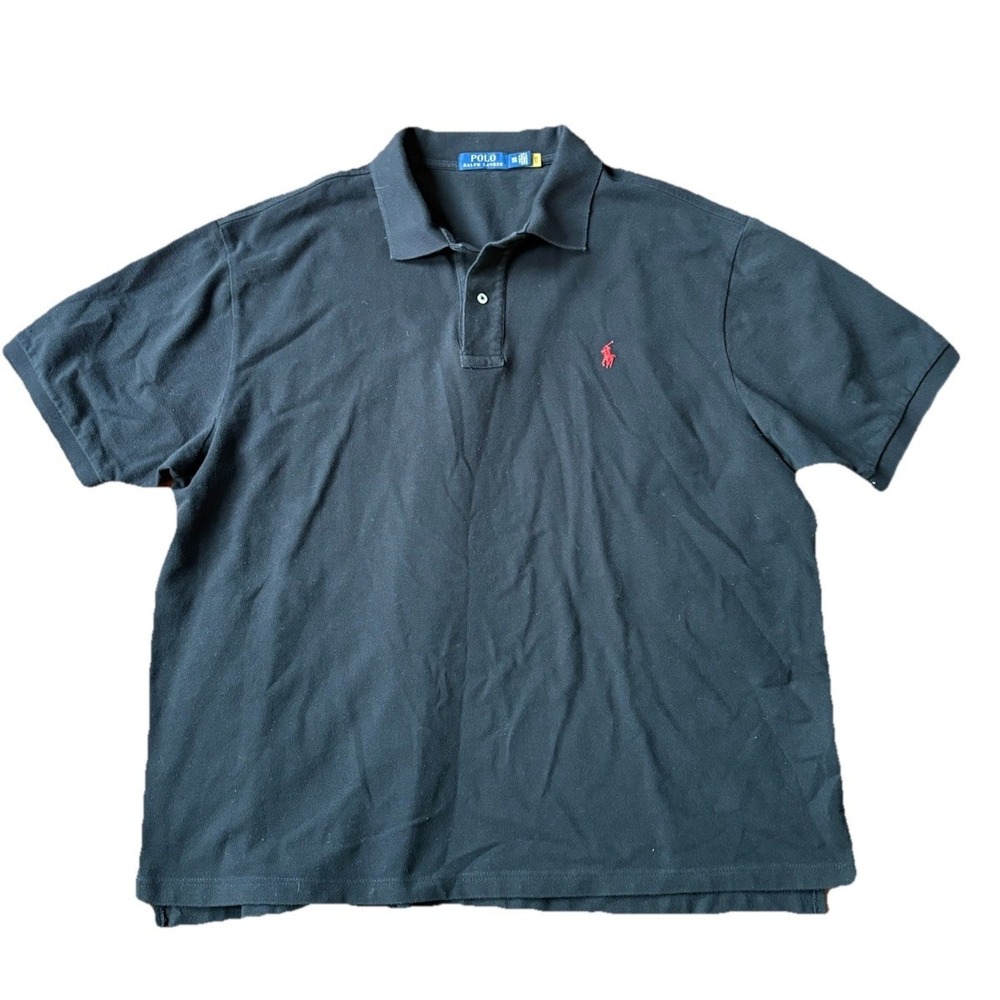 Polo Ralph Lauren Polo Shirt Mens 2XB Black Short Sleeve Pony Red
